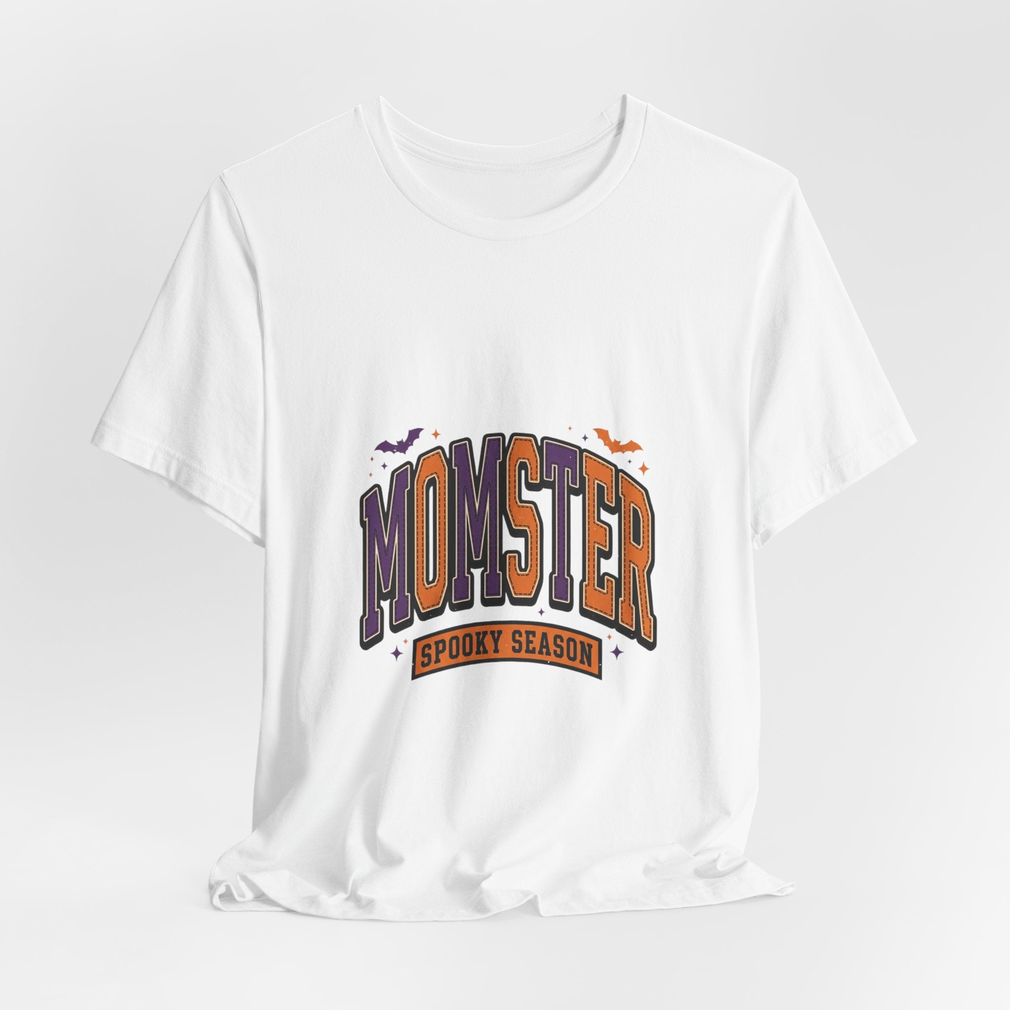 Momster Spooky Season Tee | Halloween Mom shirt, purple orange bats