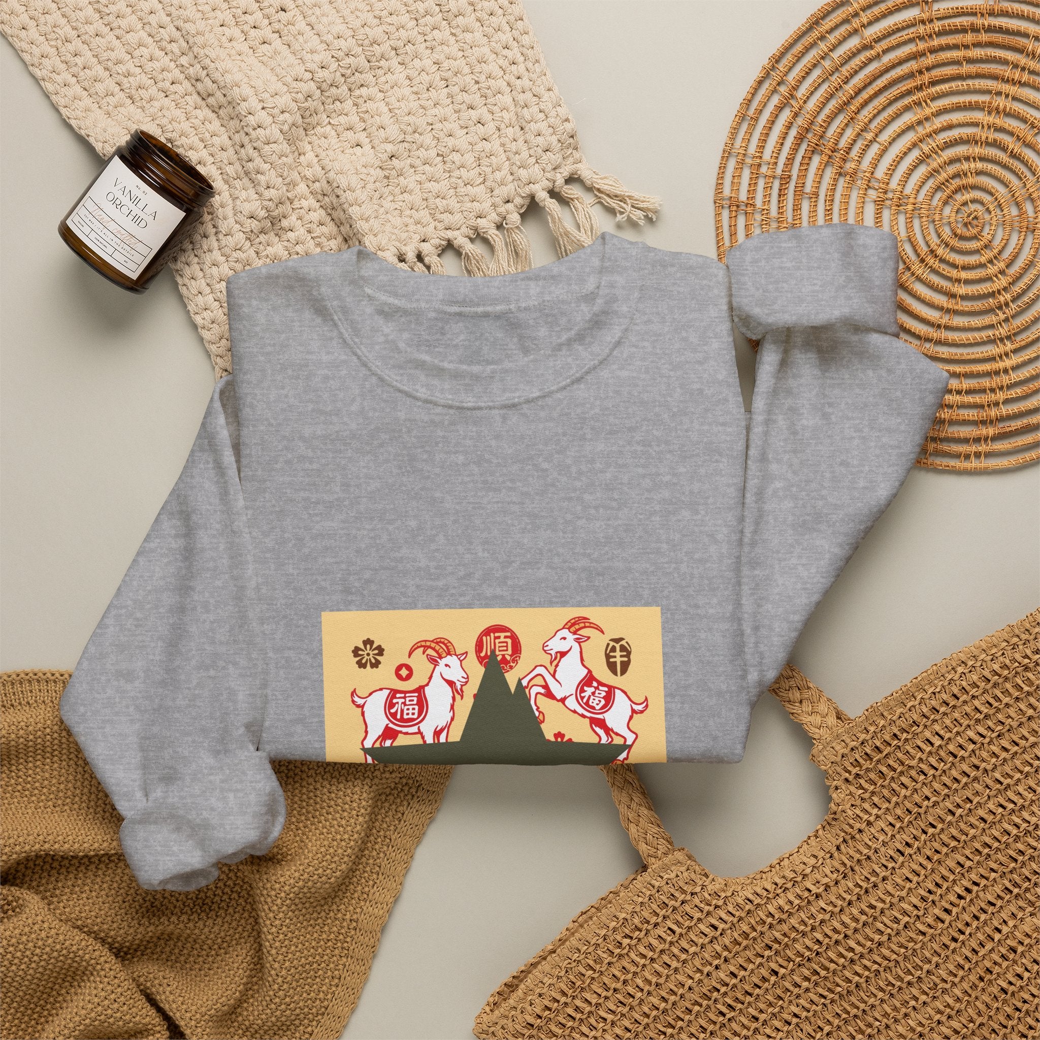 Astrology Starburst Crewneck Sweatshirt — Zodiac Horse Pattern