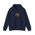 Momster Halloween Hoodie, spooky lettering bat graphic, purple orange collegiate