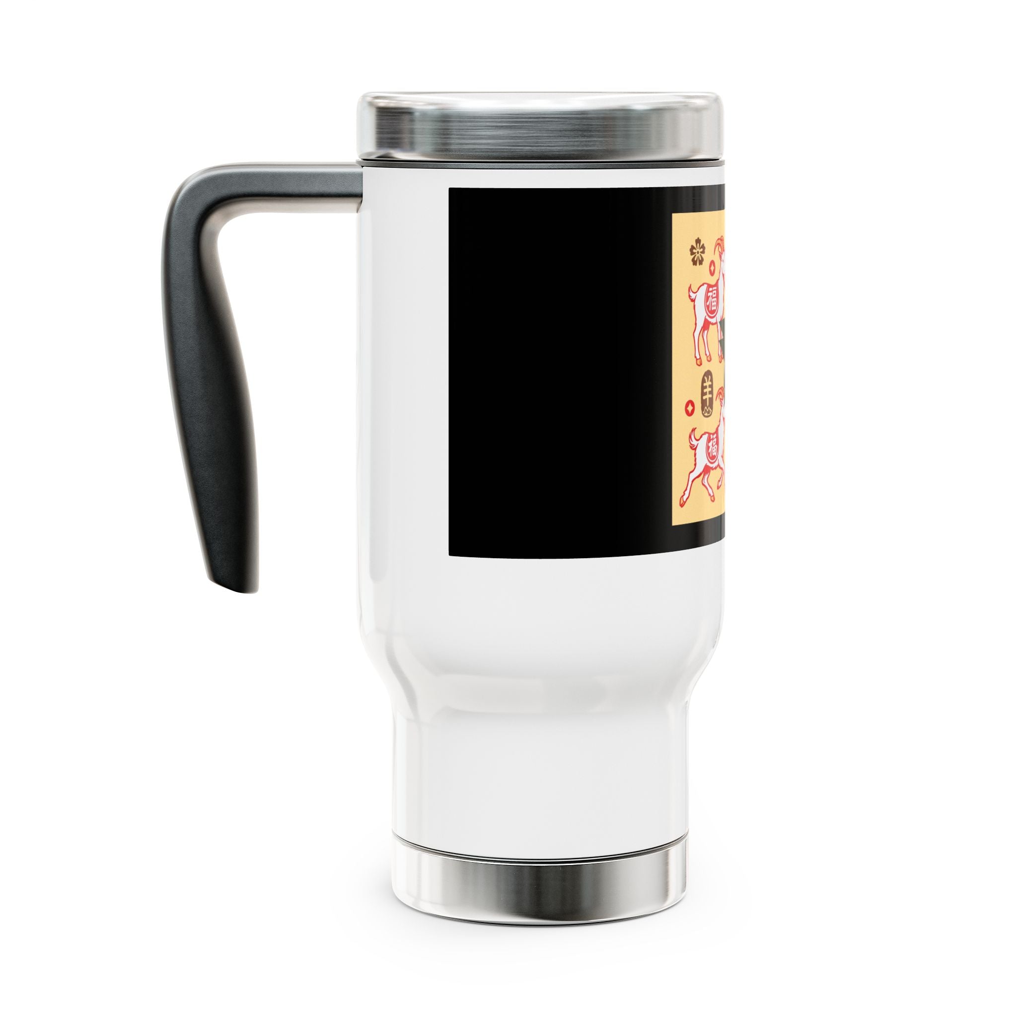 Chinese New Year Dog Travel Mug - 14oz Stainless Steel Handle Tumbler