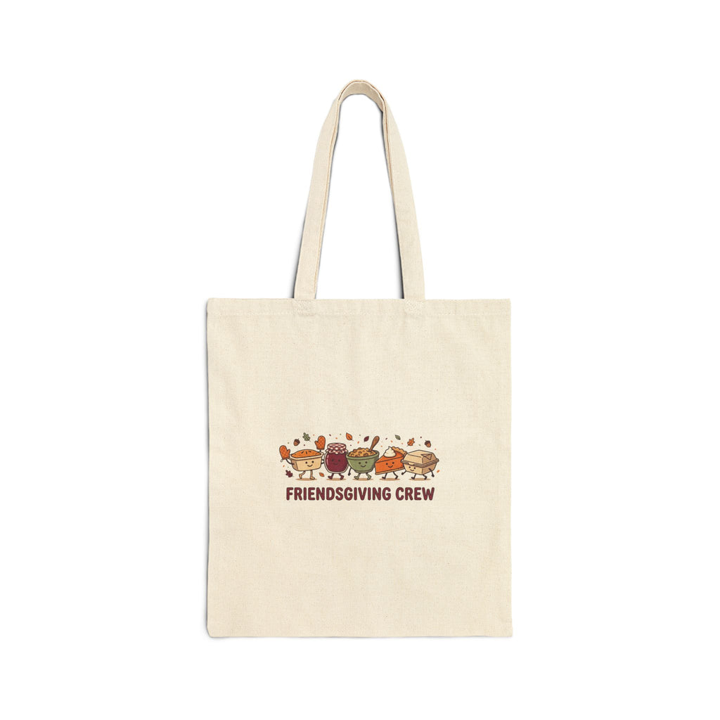 Friendsgiving Crew Tote, Thanksgiving Harvest Pumpkin Turkey Canvas