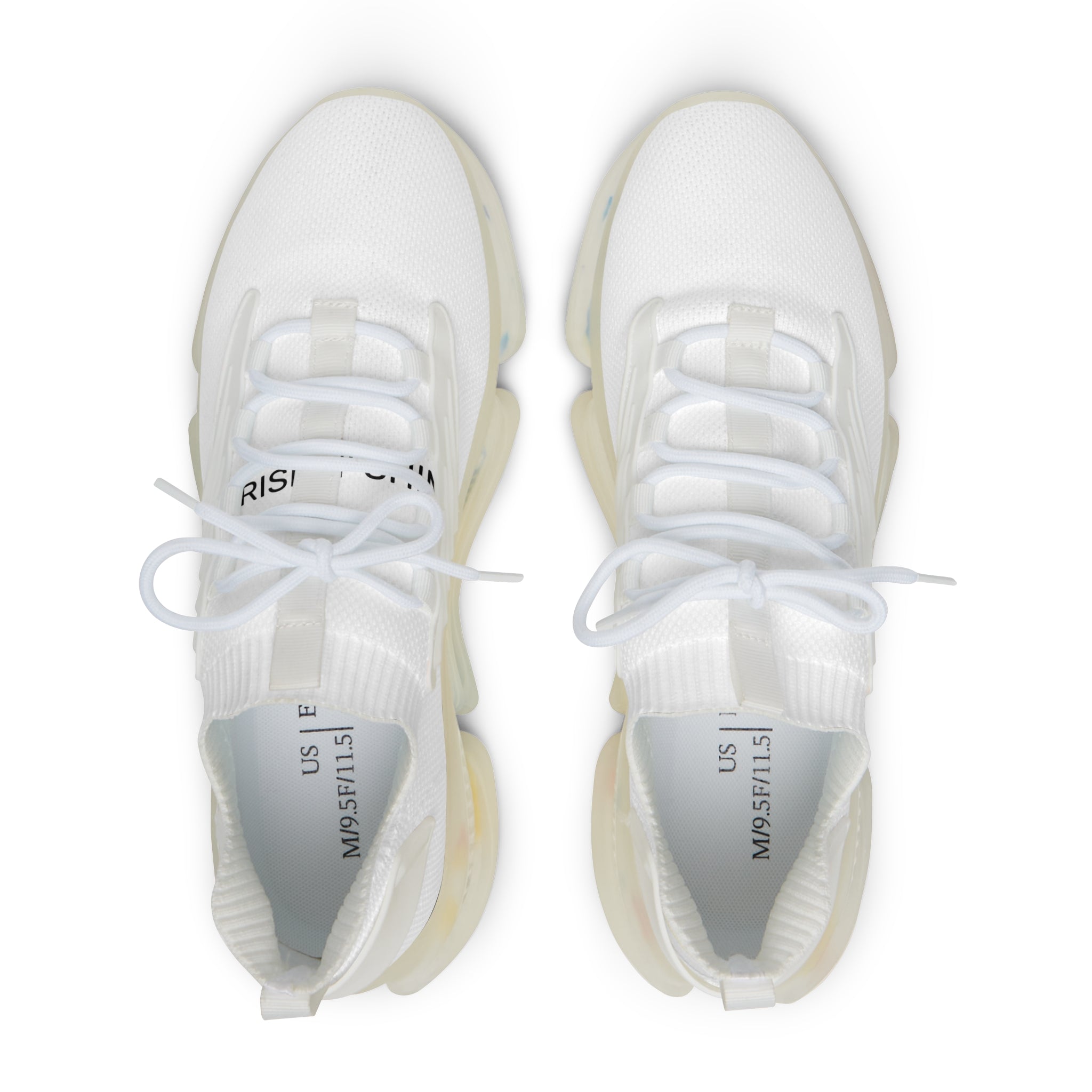Men's White Mesh Sneakers — Lightweight Breathable Athletic Shoes with Color-Speckled Sole