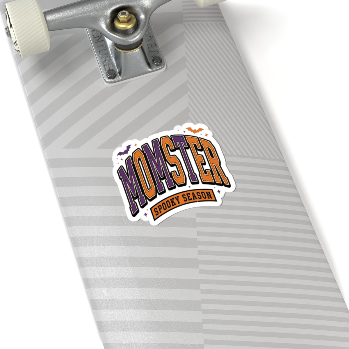 Momster Spooky Season Sticker | Halloween Mom, Purple Orange Bats