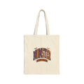 Momster Halloween Tote, Cotton Canvas Bag, Retro Spooky Lettering & Bats