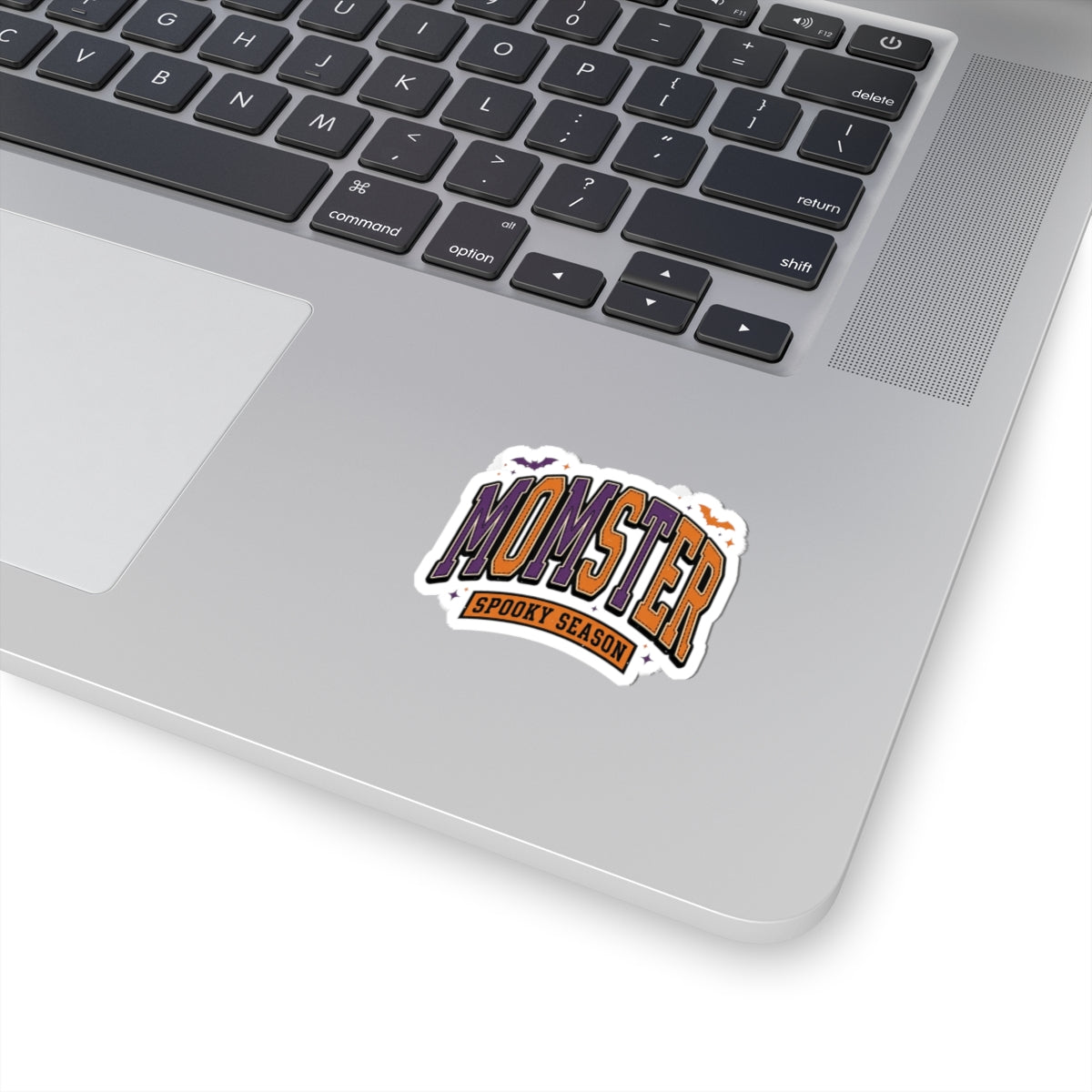 Momster Spooky Season Sticker | Halloween Mom, Purple Orange Bats