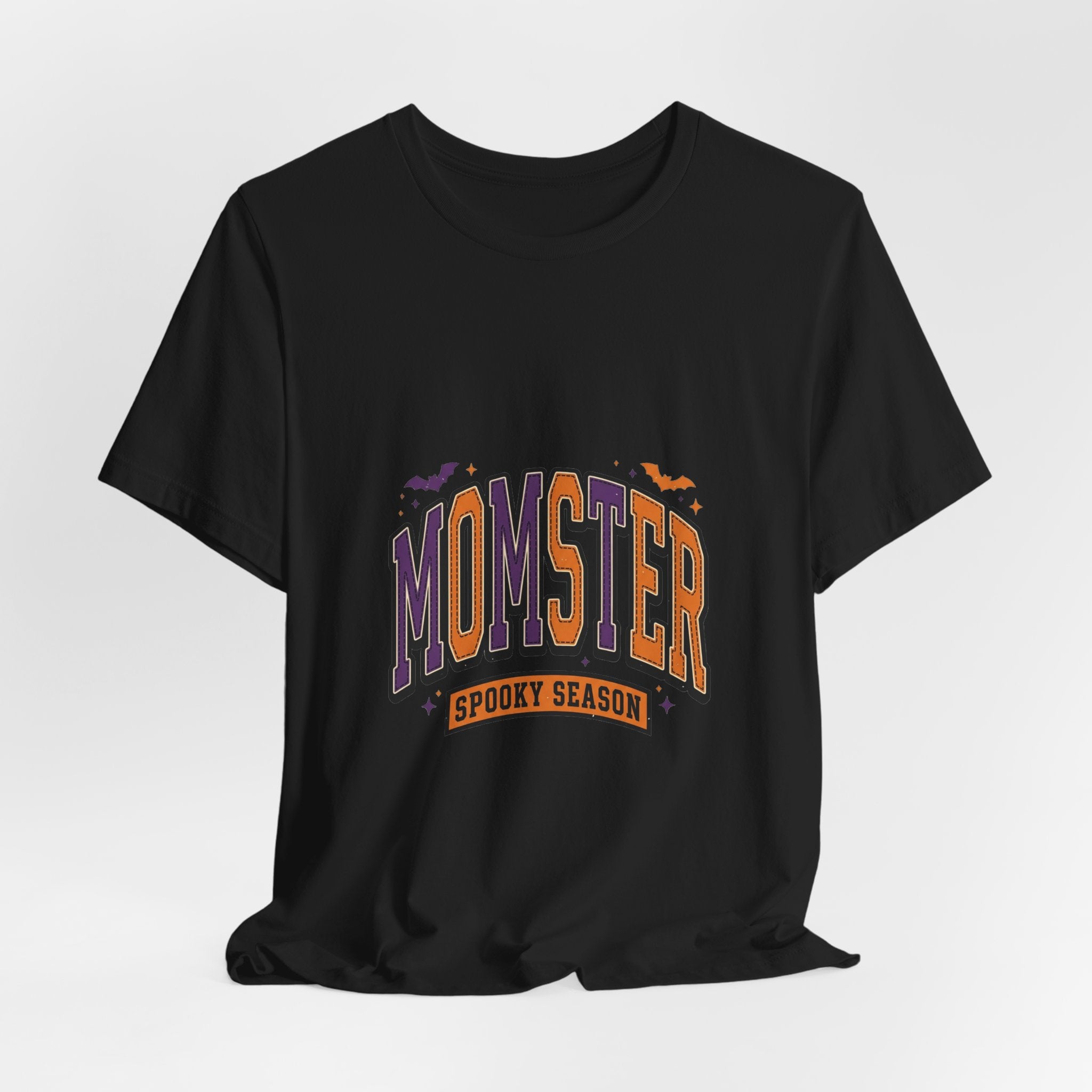 Momster Spooky Season Tee | Halloween Mom shirt, purple orange bats