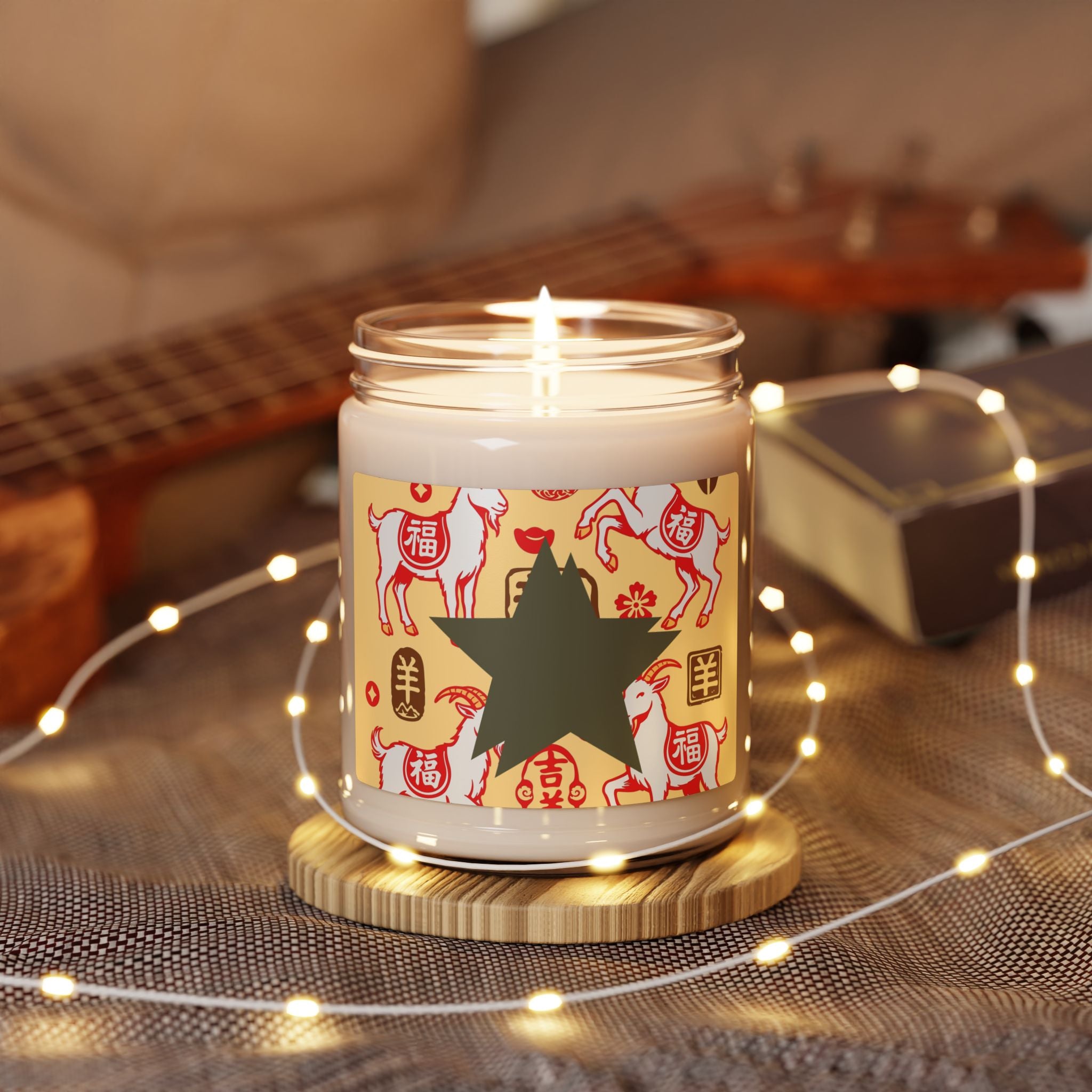 Soy Candle 9oz — Lunar New Year Goat Design (Scented)