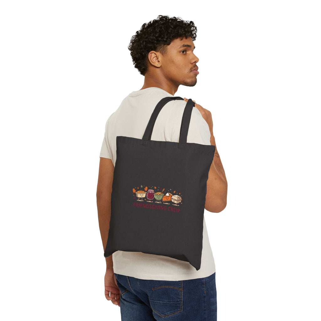 Friendsgiving Crew Tote, Thanksgiving Harvest Pumpkin Turkey Canvas