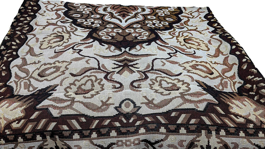 DaDa Bedding Elegant Tapestry Throw Blanket, Golden Persian Style Rug