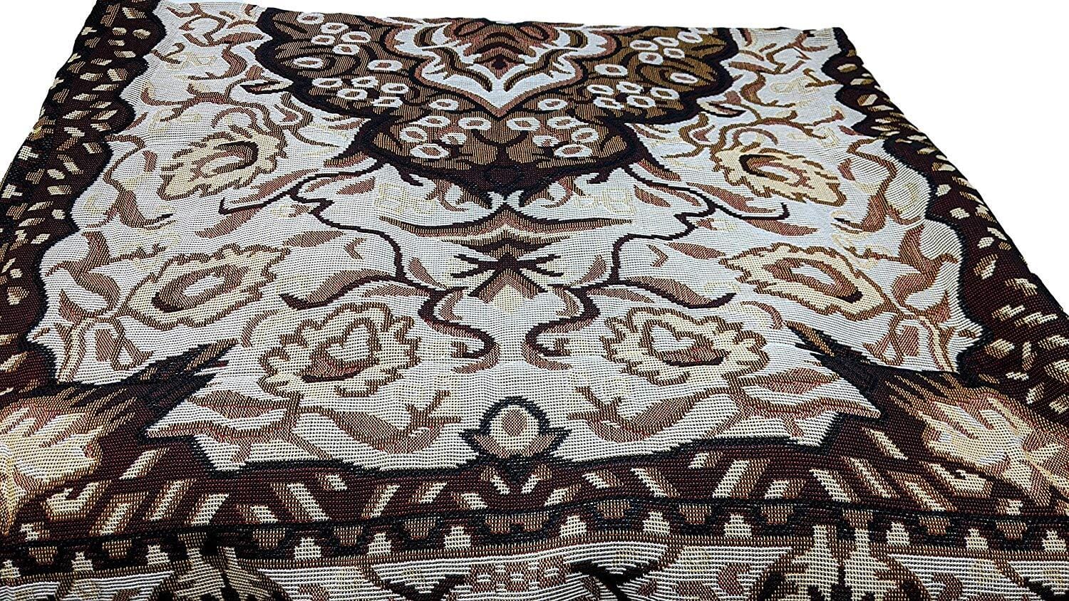 DaDa Bedding Elegant Tapestry Throw Blanket, Golden Persian Style Rug