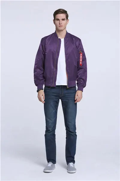 2025 Water Resistant Ma1 Lightweight Green Tactical Military Varsity Flight Windbreaker Pilot Air Force Bomber Jacket for Men