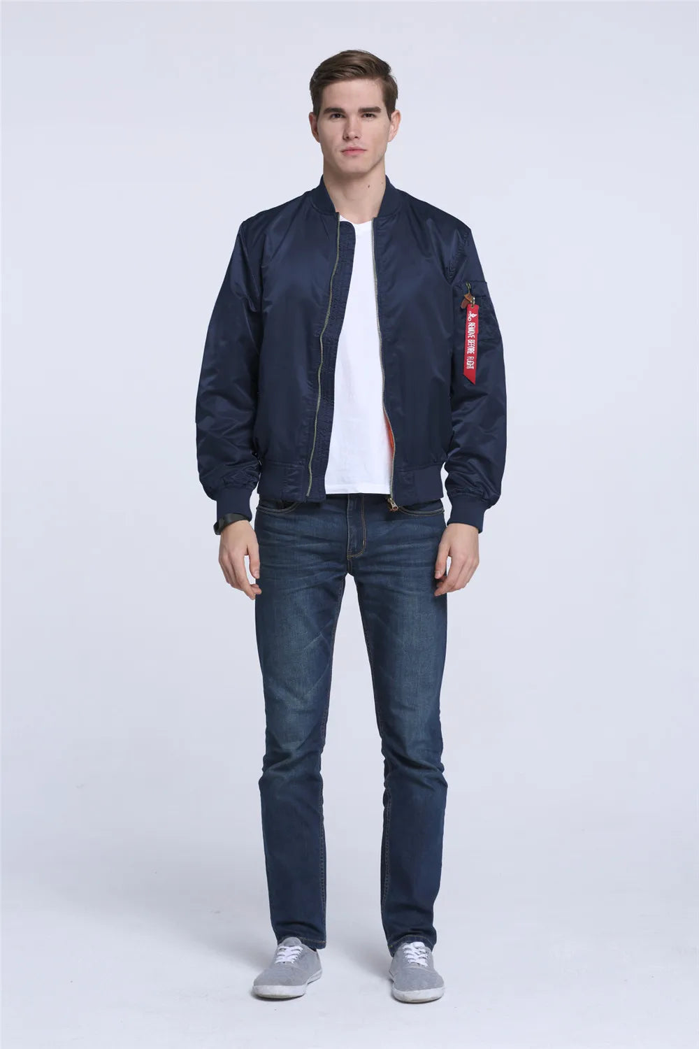2025 Water Resistant Ma1 Lightweight Green Tactical Military Varsity Flight Windbreaker Pilot Air Force Bomber Jacket for Men