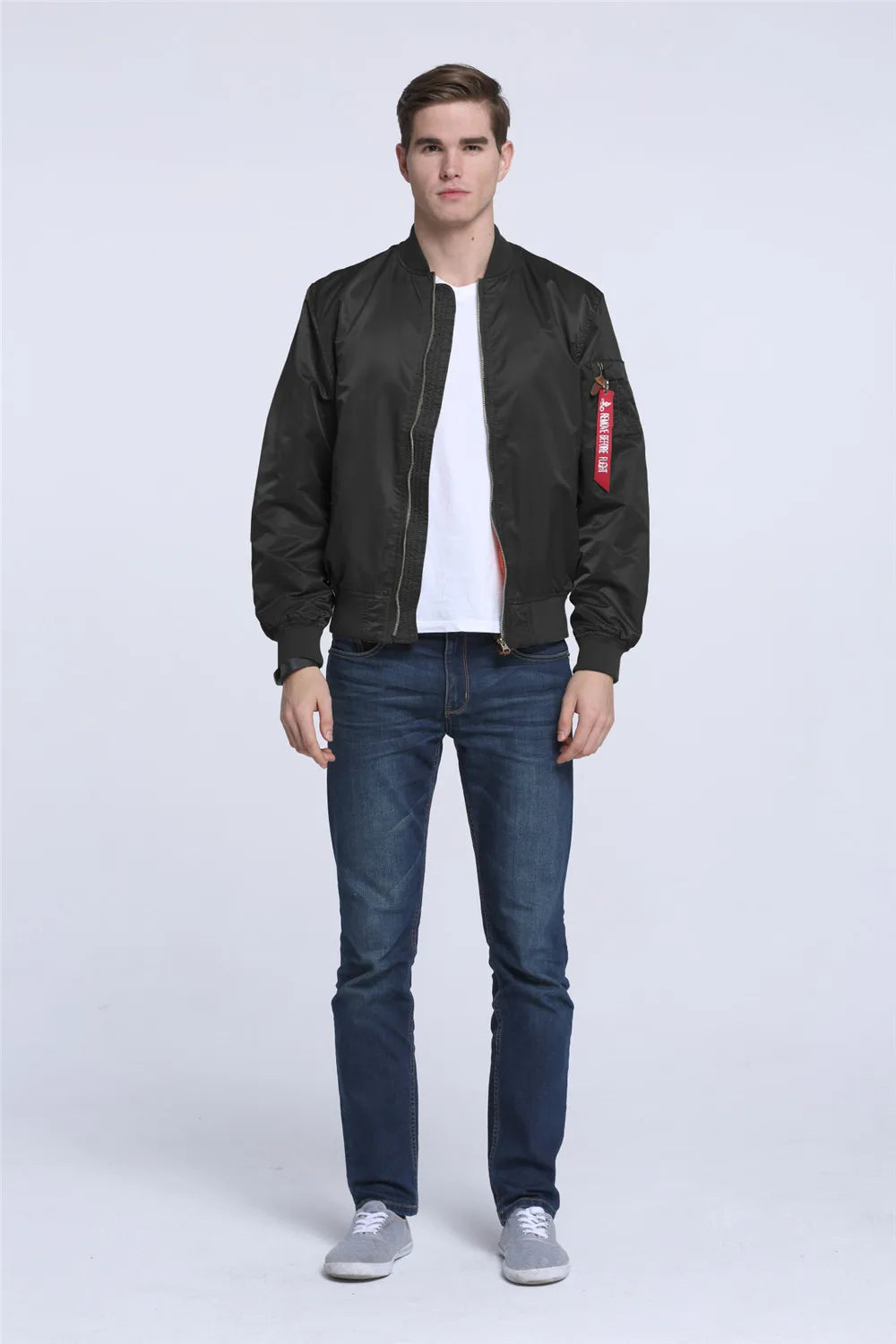 2025 Water Resistant Ma1 Lightweight Green Tactical Military Varsity Flight Windbreaker Pilot Air Force Bomber Jacket for Men
