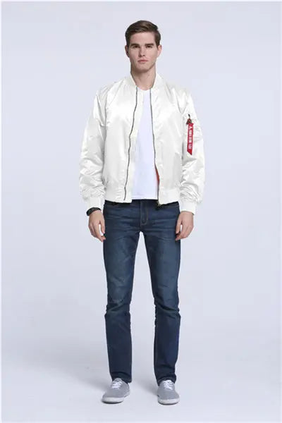 2025 Water Resistant Ma1 Lightweight Green Tactical Military Varsity Flight Windbreaker Pilot Air Force Bomber Jacket for Men