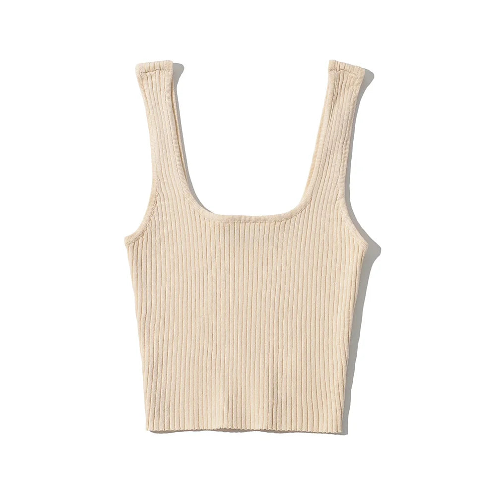 2024 Summer crop tops cute sexy sleeveless top women vintage cropped tank tops women ribbed tops korean fashion black white