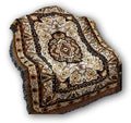 DaDa Bedding Elegant Tapestry Throw Blanket, Golden Persian Style Rug