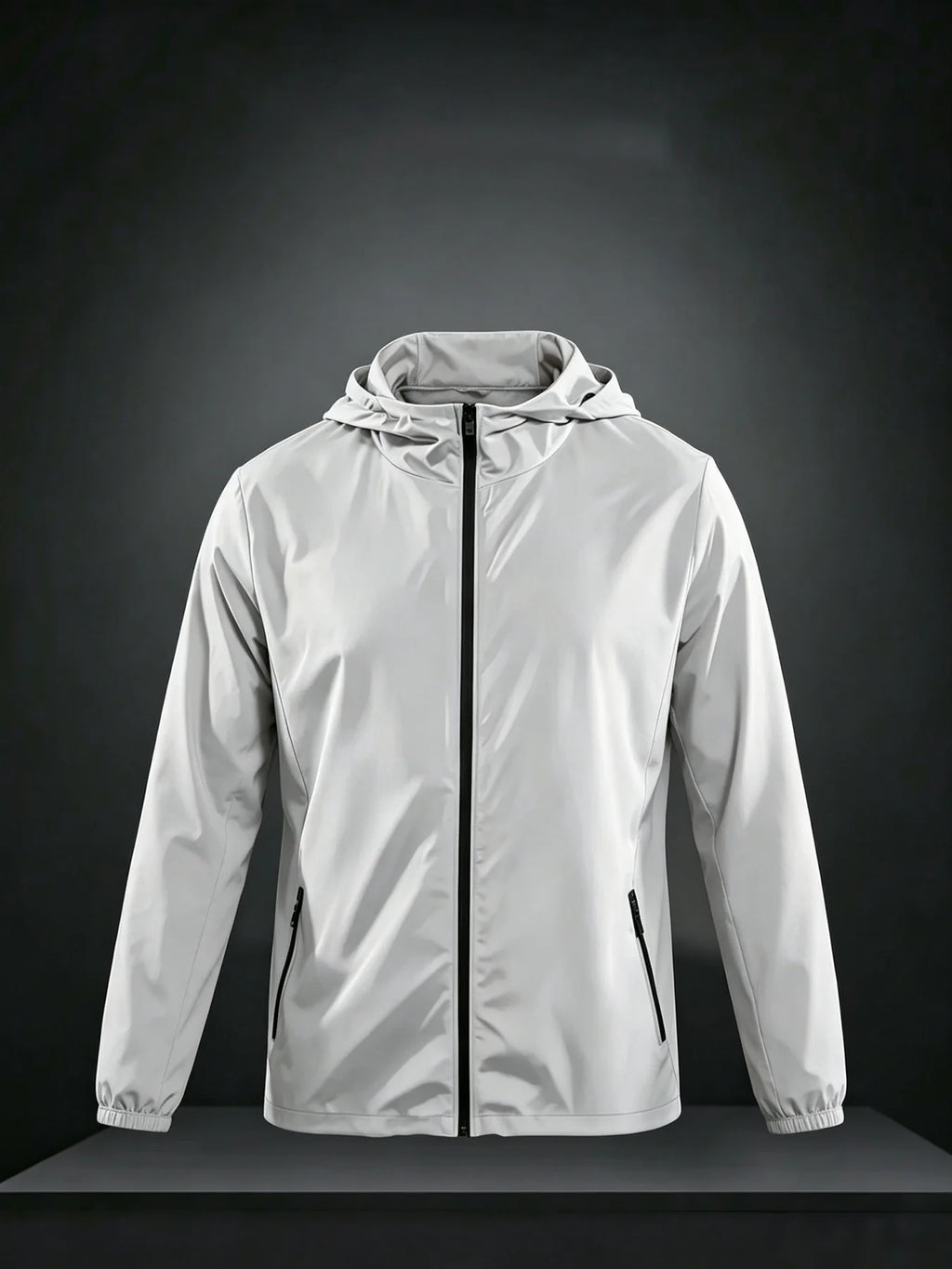 Men'S Hooded Windbreaker Jacket,Lightweight Waterproof Zipper Coat,Outdoor Casual Windproof Sports Outerwear For Spring Autumn
