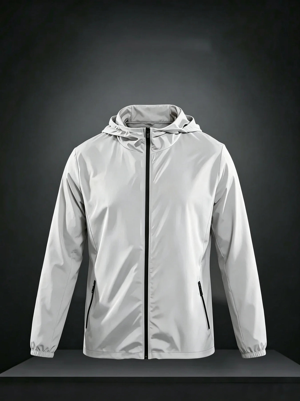Men'S Hooded Windbreaker Jacket,Lightweight Waterproof Zipper Coat,Outdoor Casual Windproof Sports Outerwear For Spring Autumn