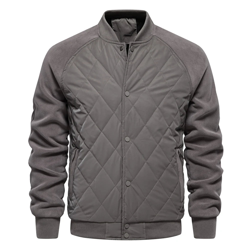 AIOPESON Mens Patchwork Thick Fleece Lined Baseball Bomber Jacket Winter Warm Outwear Jackets Coats for Men
