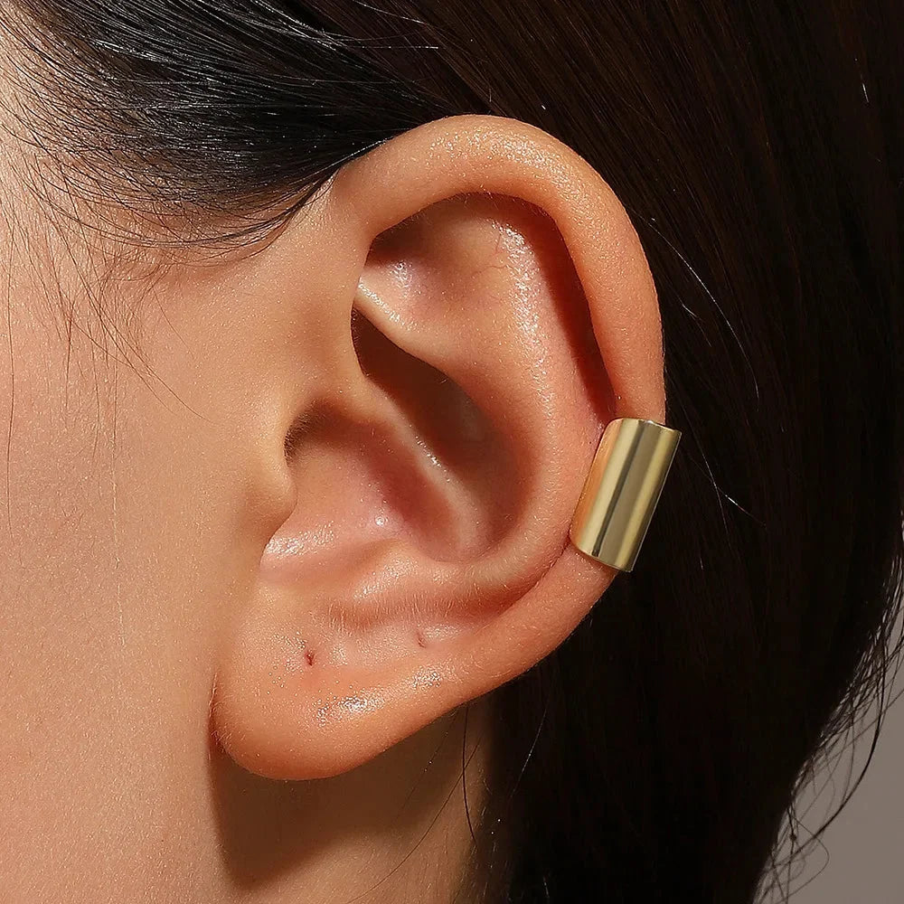 Punk Irregular Geometric Ear Cuff Earrings for Women Non-Piercing Metal Ear Clip Earring Fake Cartilage Fashion Jewelry Party