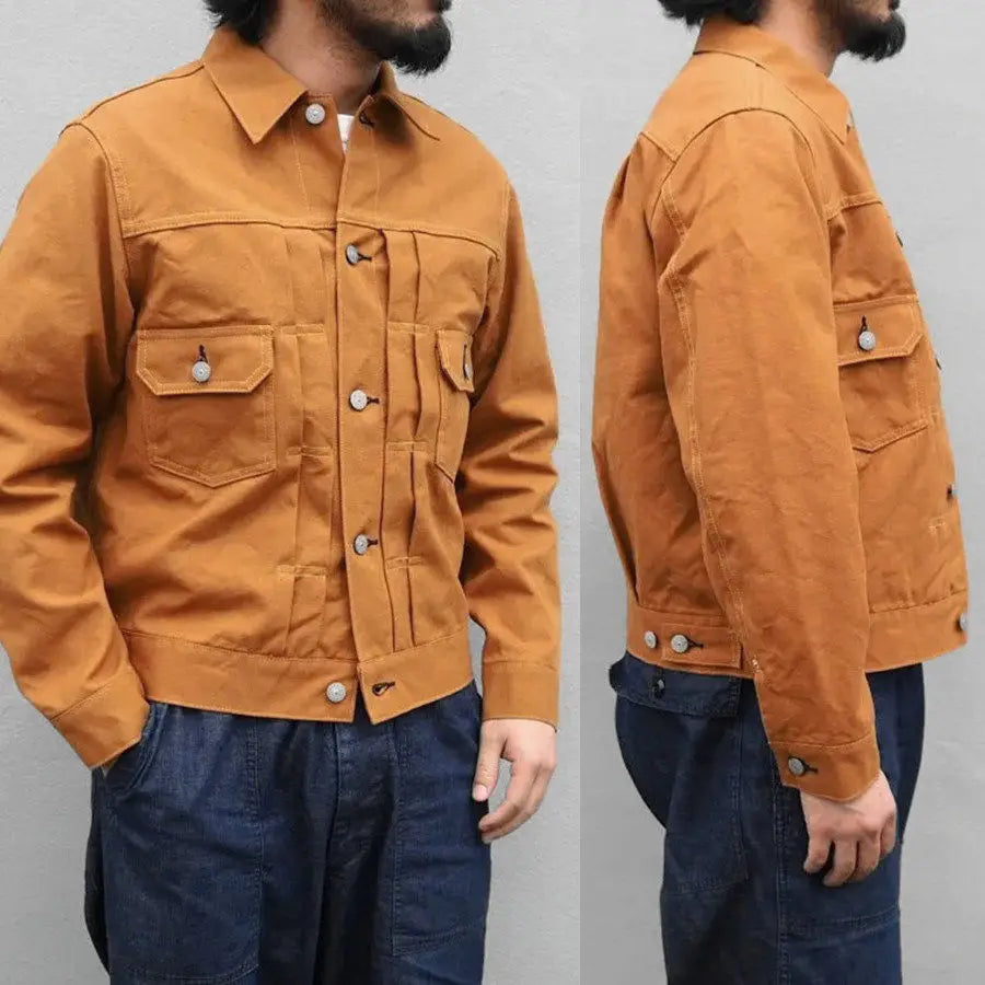 SUGAR CANE & CO 1953 Type 2 13oz Brown Red Ear Japanese Cotton Canvas Jacket