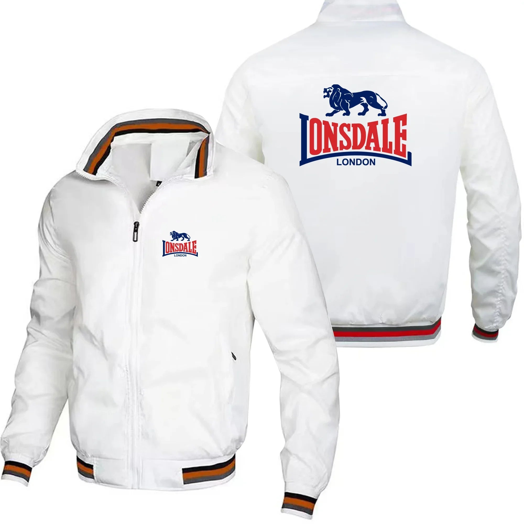LONSDALE Men's Fashion Street Jacket Spring Autumn Windproof Stand Collar Zipper Outdoor Casual Coat Men's Outerwear