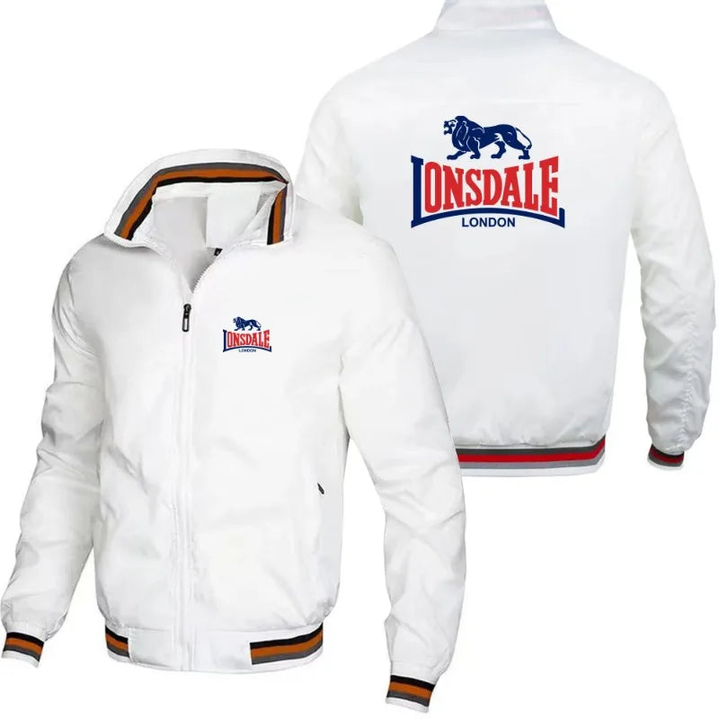 LONSDALE Men's Fashion Street Jacket Spring Autumn Windproof Stand Collar Zipper Outdoor Casual Coat Men's Outerwear