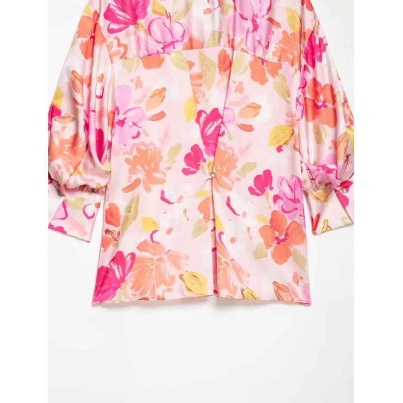 Women's Print Shirts New 2026 Summer Jonny-Collar Women Button Pleated Sleeve Blouses Casual Loose Female Shirt & Blousers