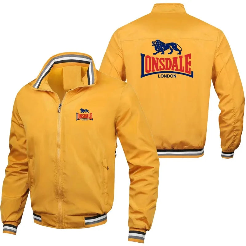 LONSDALE Men's Fashion Street Jacket Spring Autumn Windproof Stand Collar Zipper Outdoor Casual Coat Men's Outerwear