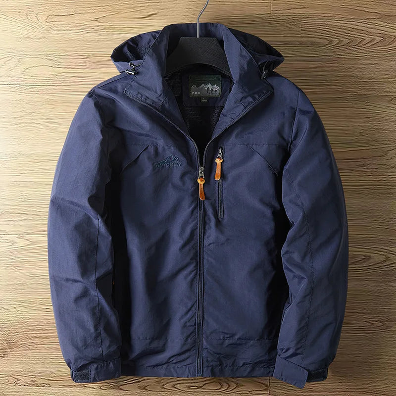 Spring Mens Rainproof Jacket High-quality Thin Breathable Outdoor Hiking Windproof Tactical Hooded Coats Europe 5XL Men Clothing