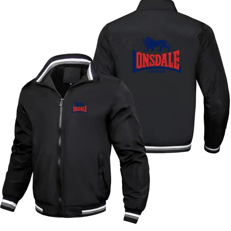 LONSDALE Men's Fashion Street Jacket Spring Autumn Windproof Stand Collar Zipper Outdoor Casual Coat Men's Outerwear