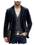 Men's Corduroy Blazer Jacket Casual Double-Sided Snow Cotton Slim Fit Notched Lapel Sport Coat for Business Daily Wear
