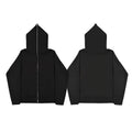 Harajuku Jacket Sweatshirts Men Zip Up Hoodies Jacket Retro Long Sleeve Oversized Black Hooded Sweatshirt Coats