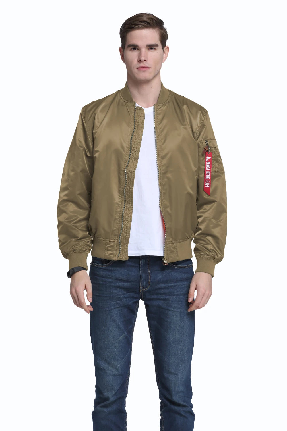 2025 Water Resistant Ma1 Lightweight Green Tactical Military Varsity Flight Windbreaker Pilot Air Force Bomber Jacket for Men