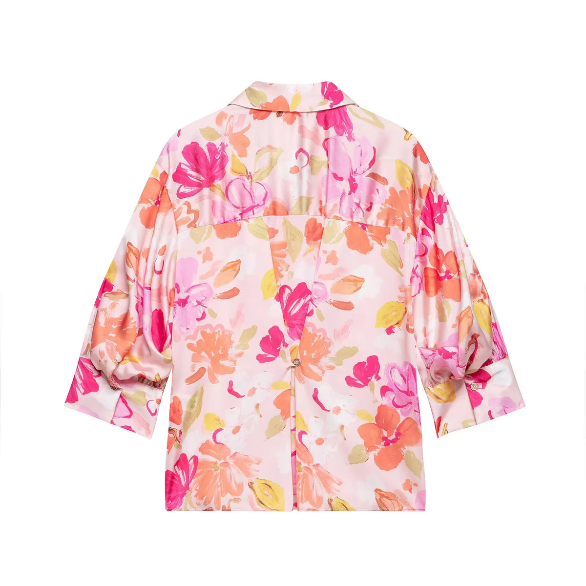 Women's Print Shirts New 2026 Summer Jonny-Collar Women Button Pleated Sleeve Blouses Casual Loose Female Shirt & Blousers