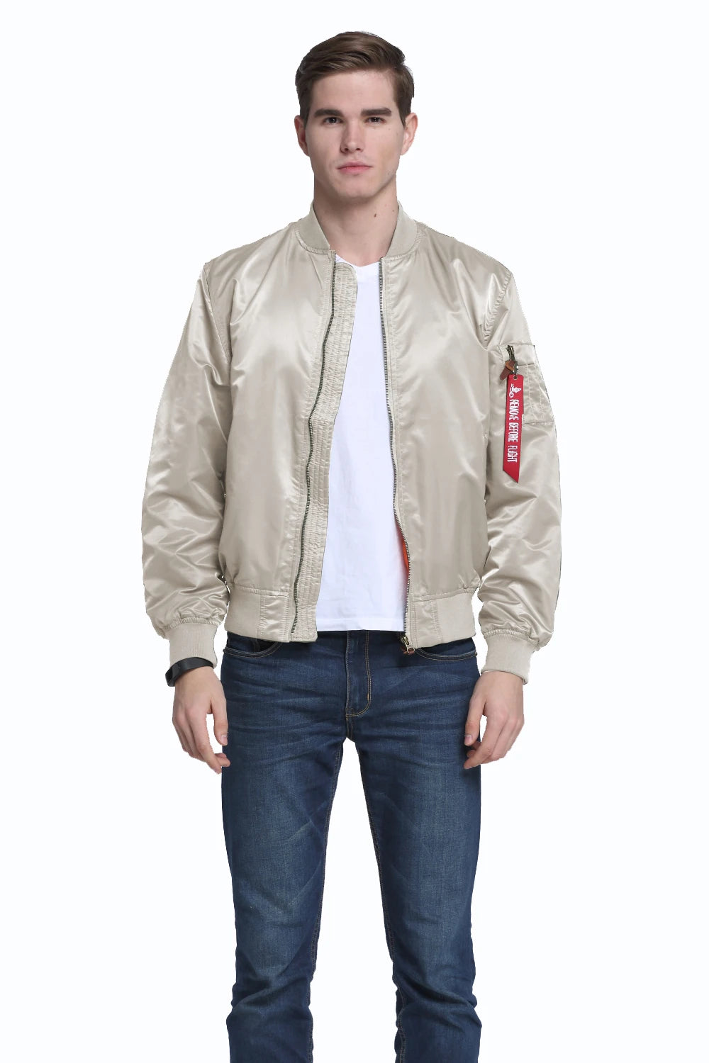 2025 Water Resistant Ma1 Lightweight Green Tactical Military Varsity Flight Windbreaker Pilot Air Force Bomber Jacket for Men