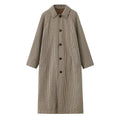 Double Sided Plaid Long Jackets For Women Single Breasted Long Sleeve Commute Street Female Trench Coat 2026 Autumn Chic Outwear