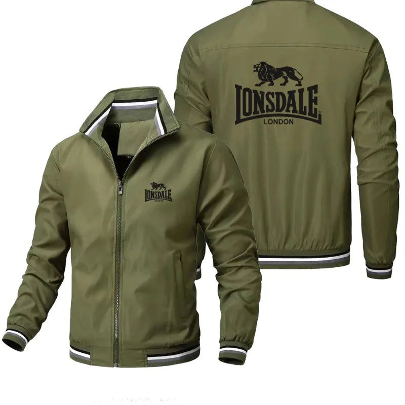 LONSDALE Men's Fashion Street Jacket Spring Autumn Windproof Stand Collar Zipper Outdoor Casual Coat Men's Outerwear