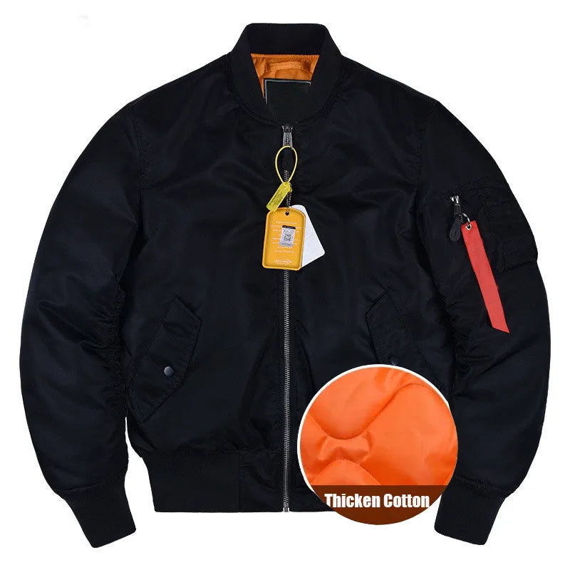 Winter Men's Bomber Jacket Thicken Warm Outerwear Outdoor Baseball Uniform Coat Large Size for Male