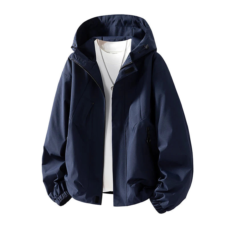 Big Size Mens Oversize Jacket Hooded Waterproof Windbreaker Male Plus Large Spring 8XL 120kg Coat Outwear Camping Fishing Hiking