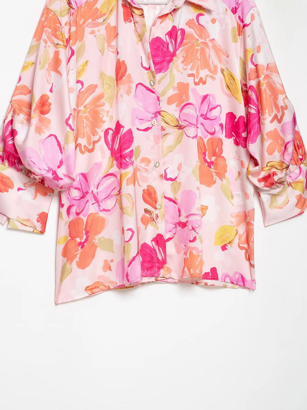 Women's Print Shirts New 2026 Summer Jonny-Collar Women Button Pleated Sleeve Blouses Casual Loose Female Shirt & Blousers