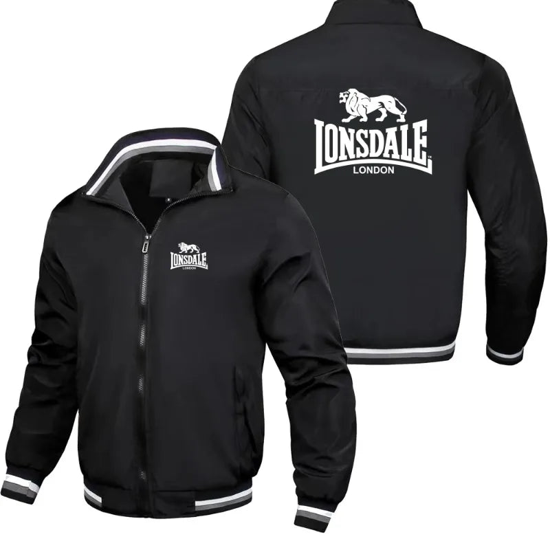 LONSDALE Men's Fashion Street Jacket Spring Autumn Windproof Stand Collar Zipper Outdoor Casual Coat Men's Outerwear