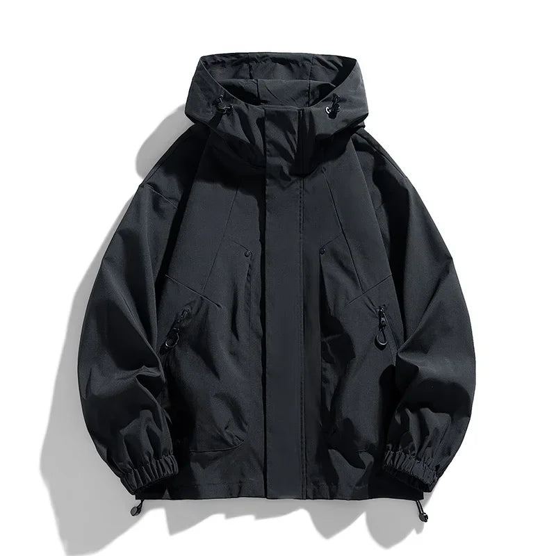 Big Size Mens Oversize Jacket Hooded Waterproof Windbreaker Male Plus Large Spring 8XL 120kg Coat Outwear Camping Fishing Hiking