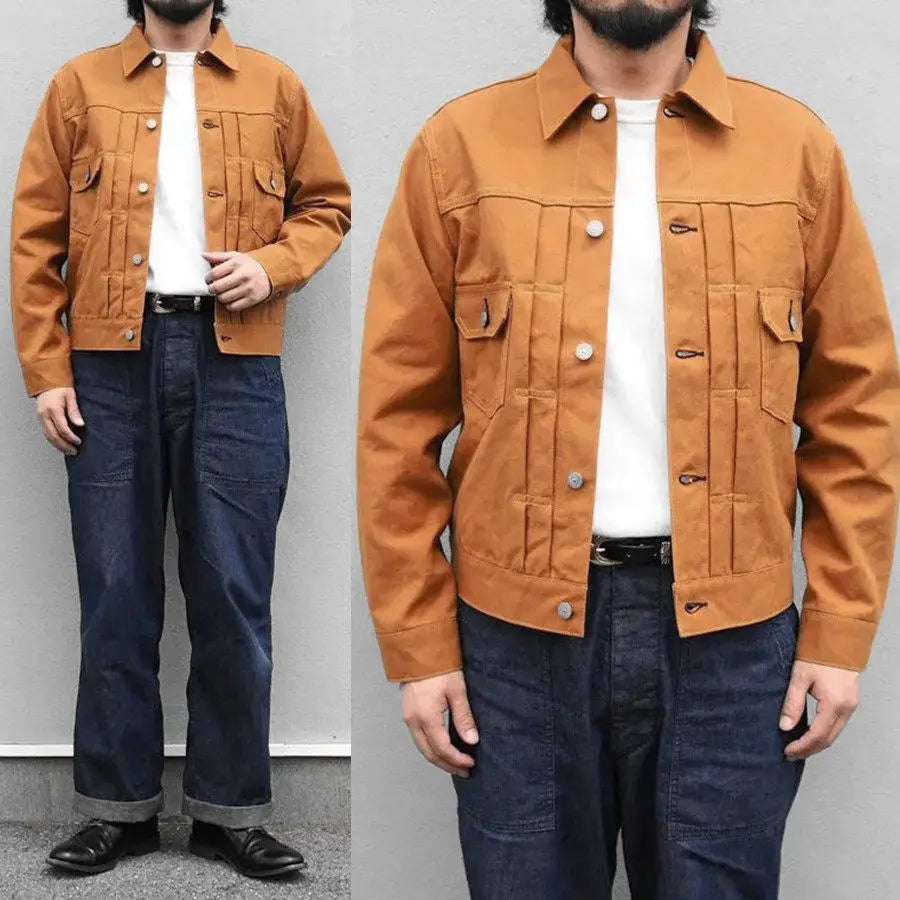 SUGAR CANE & CO 1953 Type 2 13oz Brown Red Ear Japanese Cotton Canvas Jacket