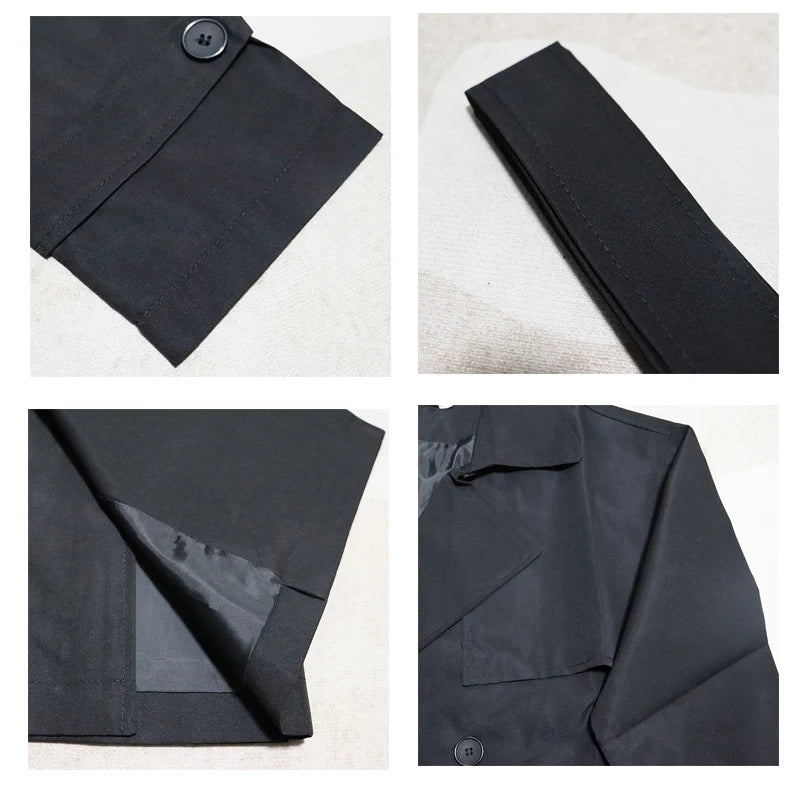Spring Trench Coat Mens Korean Style Male Streetwear Windbreaker Trenchcoat Men Solid Coats for Men Casual Loose Long Overcoat