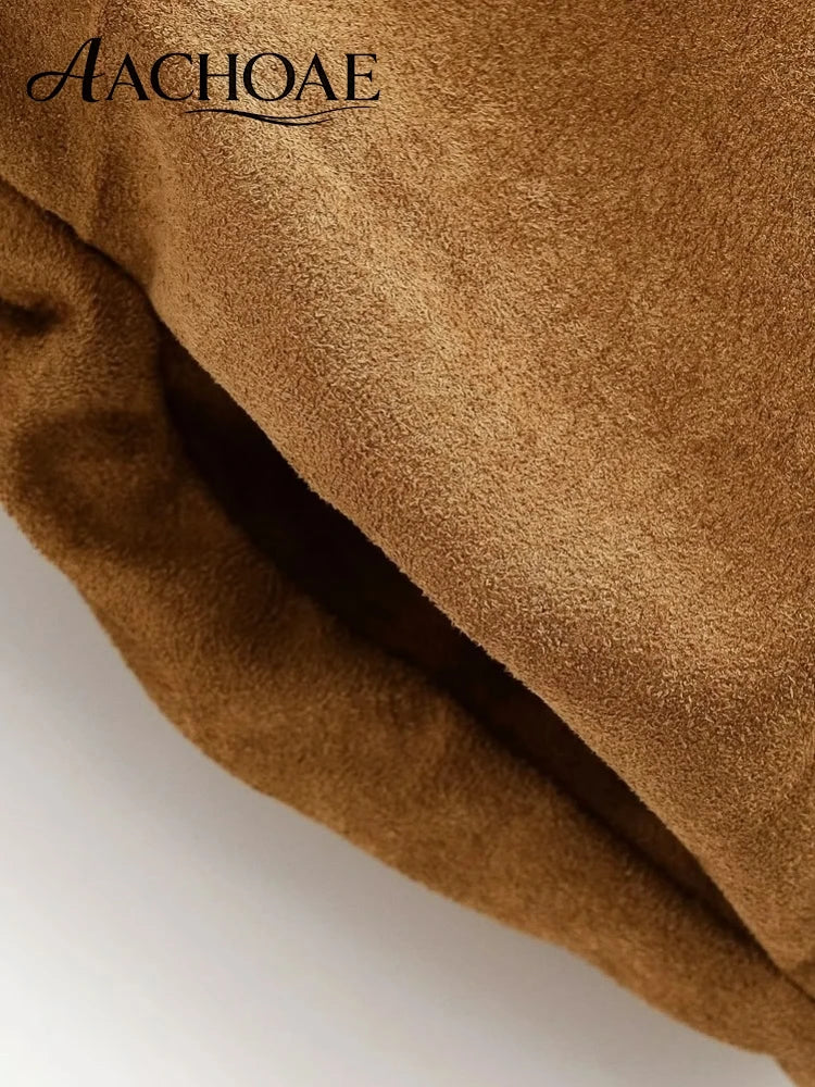Women Faux Suede Jacket Oversized Open Front Coat Minimalist Casual Outerwear Autumn Winter