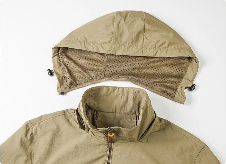 Spring Mens Rainproof Jacket High-quality Thin Breathable Outdoor Hiking Windproof Tactical Hooded Coats Europe 5XL Men Clothing