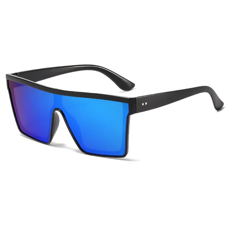 Classic White Gradient Square Sunglasses Women Fashion Retro Night Vision Drivers Goggle Men Big Frame Travel Cycling Eyewear