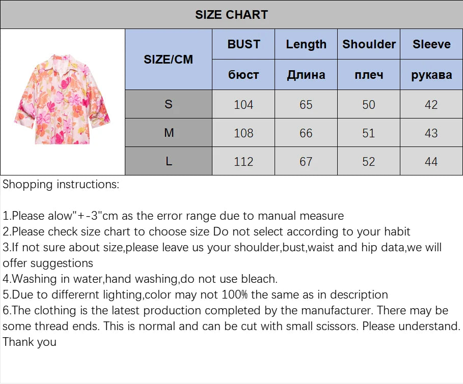 Women's Print Shirts New 2026 Summer Jonny-Collar Women Button Pleated Sleeve Blouses Casual Loose Female Shirt & Blousers