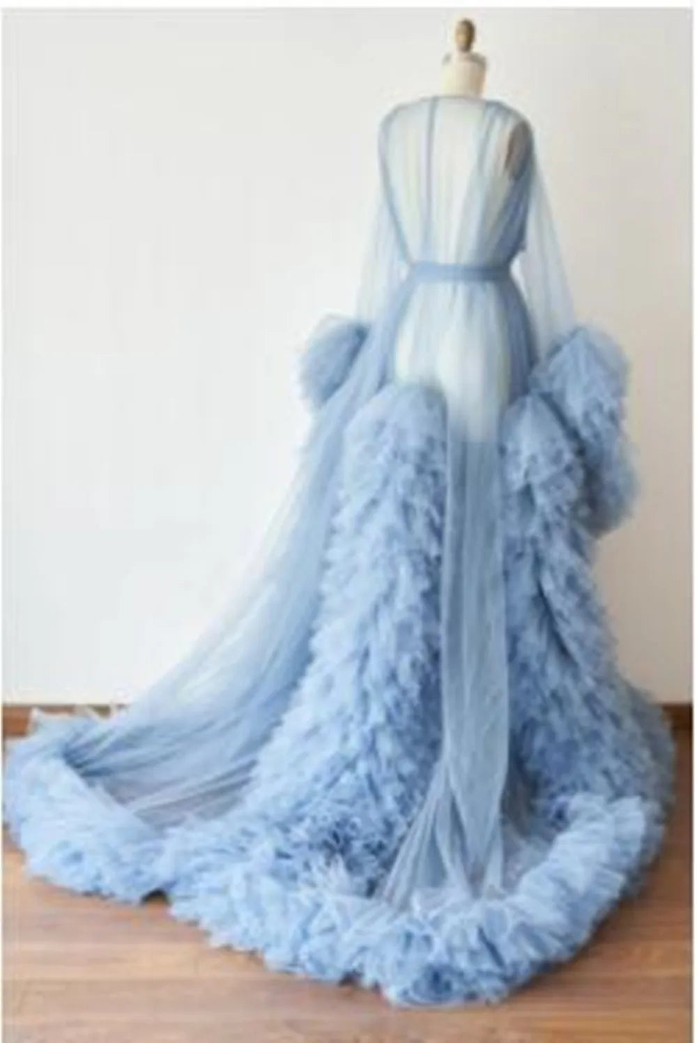 Women's Burgundy Photography Dress Sexy Robe Nightgown Ruffles Sleepwear Lace Tulle Bathrobe Pajamas Prom Bridesmaid Shawl